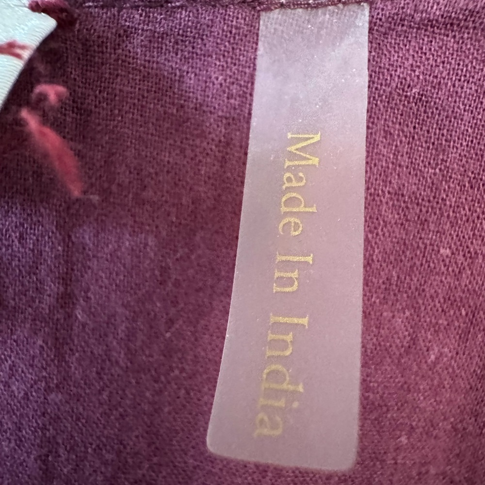 LOVESHACKFANCY Lena Burgundy Puff Sleeve Dress with Bow Detail Spice Small - Picture 4 of 10